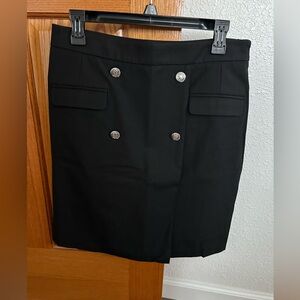 Talbots Lined Black Winter Skirt with silver buttons Condition: New with Tags